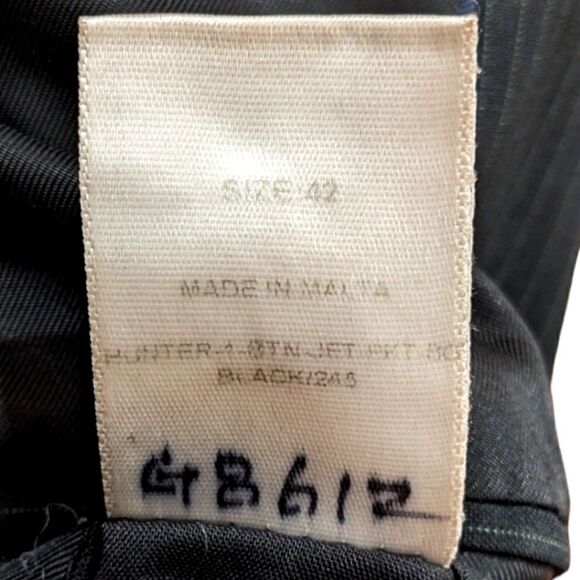 REISS Men's Black Pinstripe Wool & Mohair Blend Single Button Blazer Size 42 - Picture 6 of 8